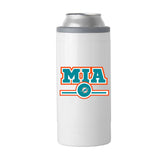 Miami Dolphins Letterman 12 oz Slim Can Coolie - Logo Brands - Flyclothing LLC
