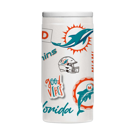 Miami Dolphins 12oz Native Powdercoat SlimCan Coolie - Logo Brands - Flyclothing LLC
