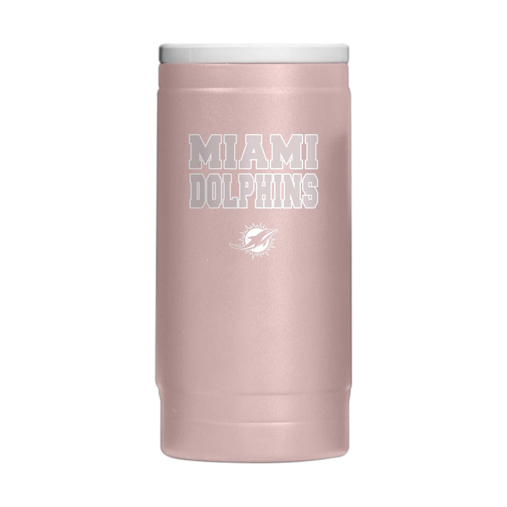 Miami Dolphins Stencil Powder Coat Slim Can Coolie - Logo Brands - Flyclothing LLC
