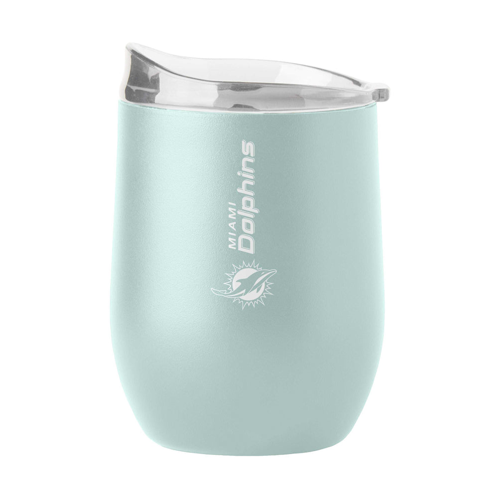 Miami Dolphins 16oz Vertical Powder Coat Curved Beverage - Logo Brands - Flyclothing LLC