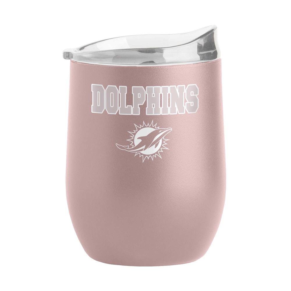 Miami Dolphins 16oz Stencil Powder Coat Curved Beverage - Logo Brands - Flyclothing LLC