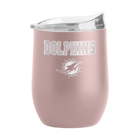 Miami Dolphins 16oz Stencil Powder Coat Curved Beverage - Logo Brands - Flyclothing LLC