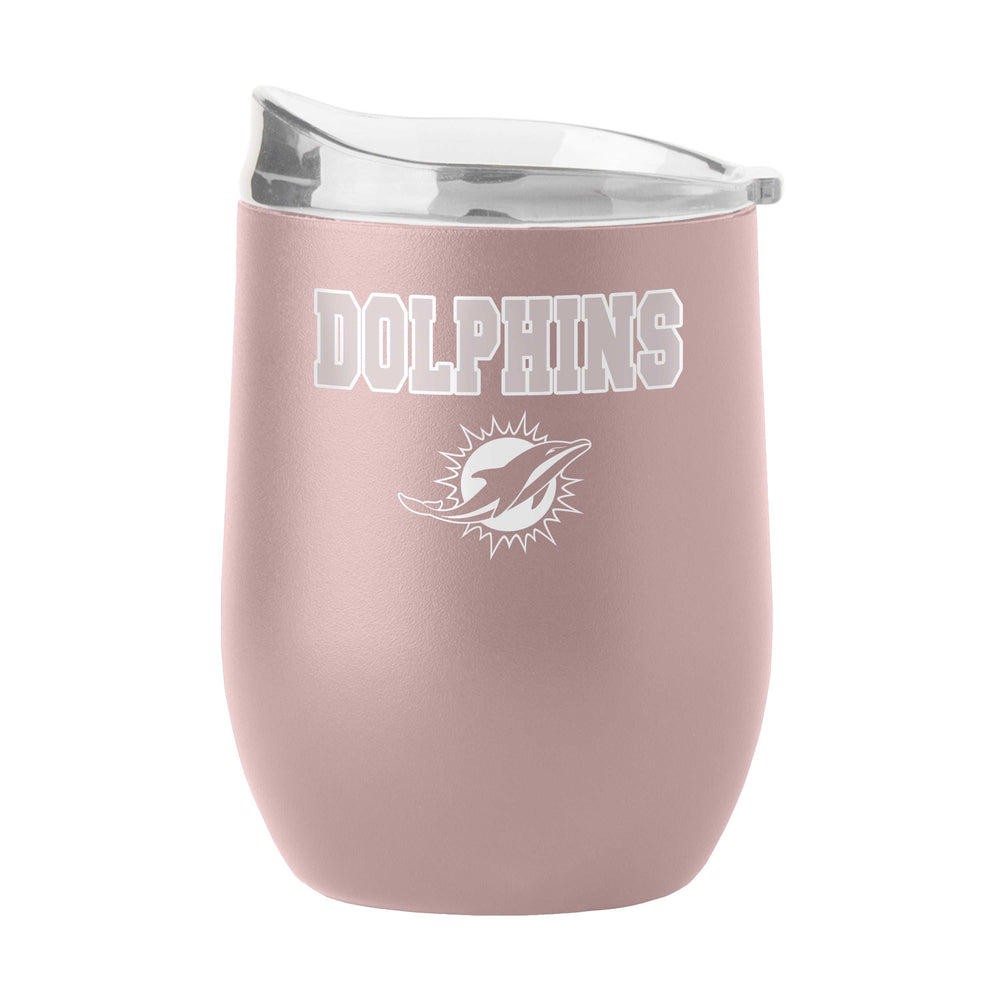 Miami Dolphins 16oz Stencil Powder Coat Curved Beverage - Logo Brands - Flyclothing LLC