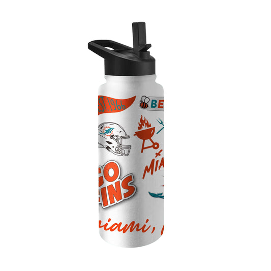 Miami Dolphins 34oz Native Quencher Bottle - Logo Brands - Flyclothing LLC