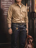 Men's Button Down Long Sleeve Shirt with Chest Pockets - Trendsi - Flyclothing LLC
