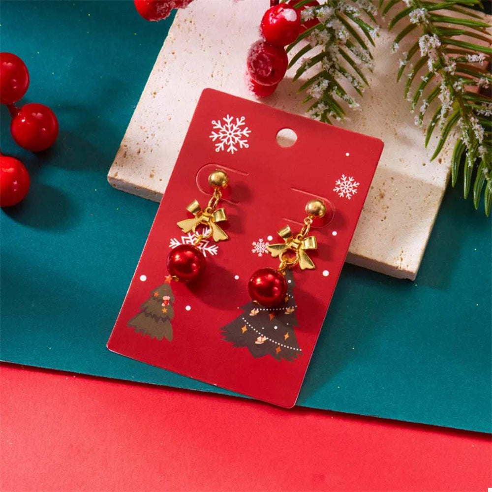 Christmas 18K Gold-Plated Ball Drop Earrings - Trendsi - Flyclothing LLC
