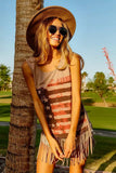 BiBi American Flag Print Knit Sleeveless Top - Trendsi - Flyclothing LLC