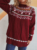 Cable-Knit Mock Neck Long Sleeve Sweater - Trendsi - Flyclothing LLC