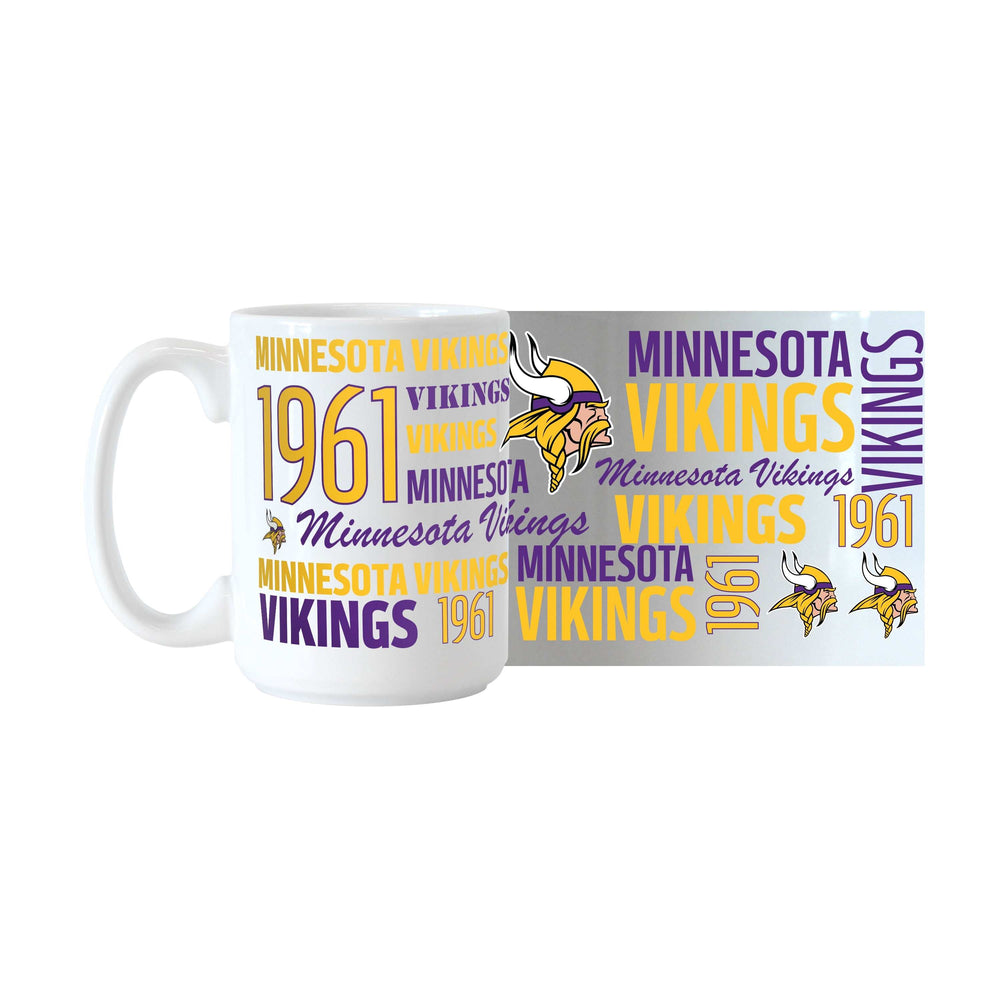 Minnesota Vikings 15oz Spirit Sublimated Mug - Logo Brands - Flyclothing LLC