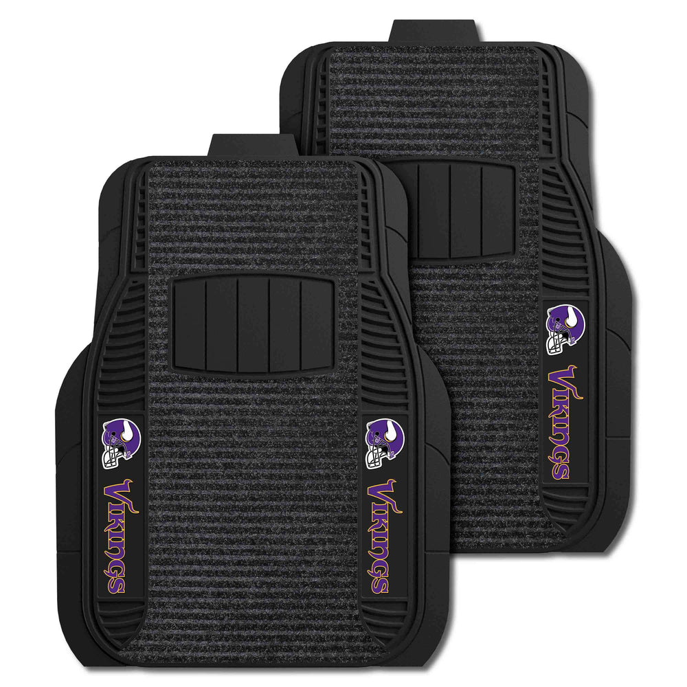 NFL - Minnesota Vikings 2-pc Deluxe Car Mat Set - Logo Brands - Flyclothing LLC