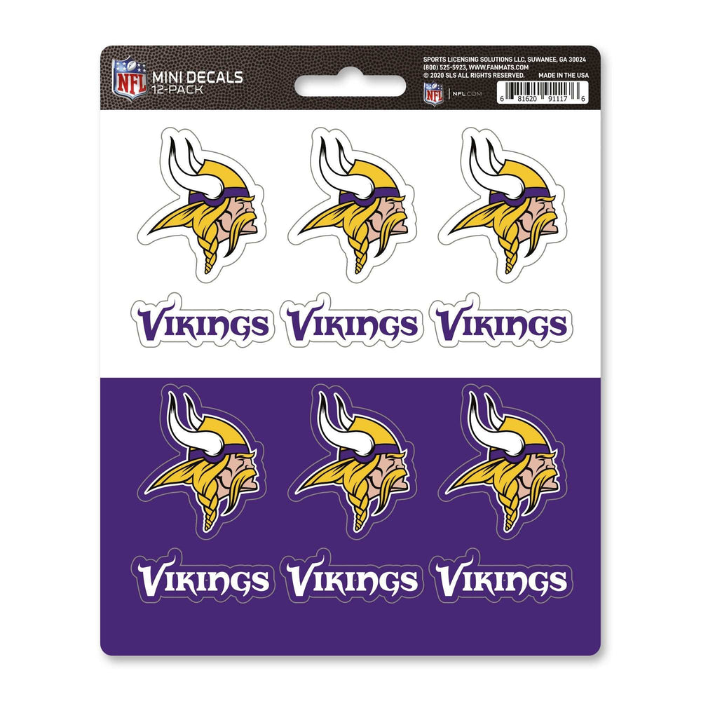 NFL - Minnesota Vikings Mini Decal 12-pk - Logo Brands - Flyclothing LLC