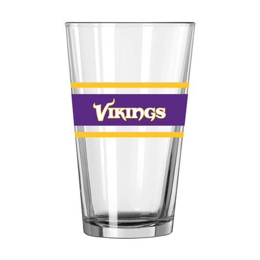 Minnesota Vikings 16oz Stripe Pint Glass - Logo Brands - Flyclothing LLC