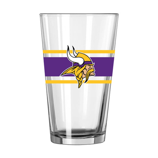 Minnesota Vikings 16oz Stripe Pint Glass - Logo Brands - Flyclothing LLC