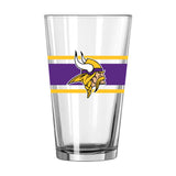 Minnesota Vikings 16oz Stripe Pint Glass - Logo Brands - Flyclothing LLC