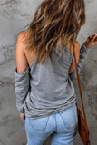 Cold Shoulder Long Sleeve Sweatshirt - Trendsi - Flyclothing LLC