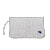 New England Patriots Leopard Print Wristlet - Logo Brands - Flyclothing LLC