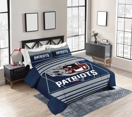 New England Patriots Crosser Comforter Set Full/Queen - Logo Brands - Flyclothing LLC