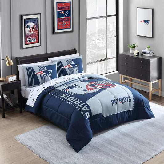 New England Patriots Status Bed In A Bag Full - Logo Brands - Flyclothing LLC