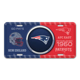 NFL - New England Patriots Embossed Metal License Plate - Logo Brands - Flyclothing LLC