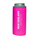 New England Patriots 12oz Electric Stacked Soft Touch Slim Coolie - Logo Brands - Flyclothing LLC