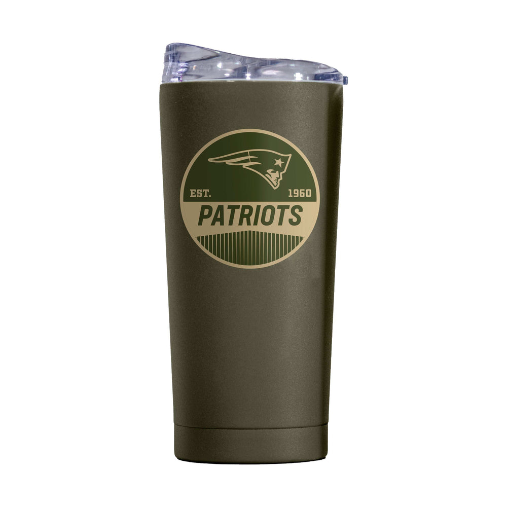 New England Patriots 20oz Badge Powder Coat Tumbler - Logo Brands - Flyclothing LLC