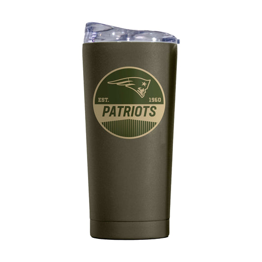 New England Patriots 20oz Badge Powder Coat Tumbler - Logo Brands - Flyclothing LLC