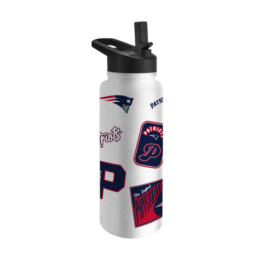 New England Patriots White 34oz Dream Weave Quencher Bottle - Logo Brands - Flyclothing LLC