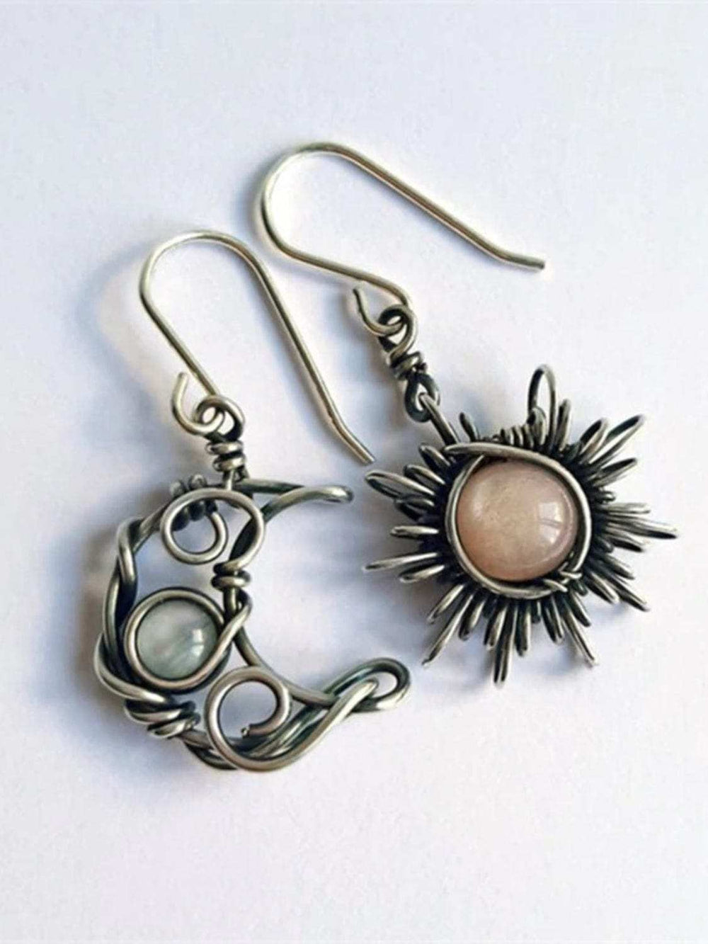 Alloy Moon & Sun Dangle Earrings - Trendsi - Flyclothing LLC