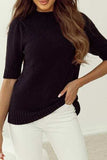 Tie Back Half Sleeve Sweater - Trendsi - Flyclothing LLC