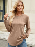 Round Neck Long Sleeve T-Shirt - Trendsi - Flyclothing LLC