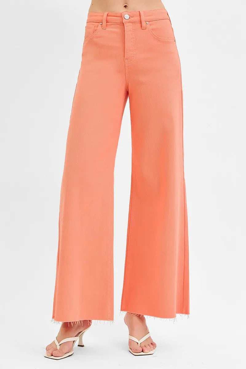 RISEN Full Size Tummy Control High Rise Wide Leg Palazzo Jeans Plus Size - Trendsi - Flyclothing LLC