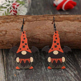 Wooden Point Hat Gnome Shape Earrings - Trendsi - Flyclothing LLC