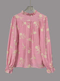 Flower Button Up Long Sleeve Shirt - Trendsi - Flyclothing LLC