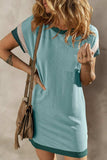 Textured Round Neck Short Sleeve Dress - Trendsi - Flyclothing LLC