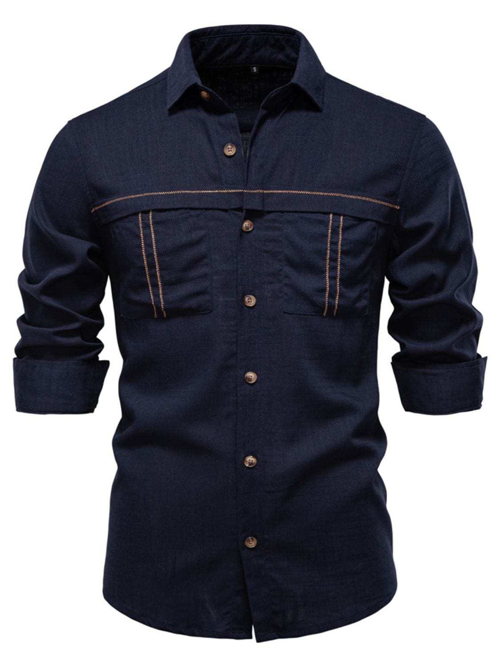 Men's Button Down Collared Neck Shirt - Trendsi - Flyclothing LLC