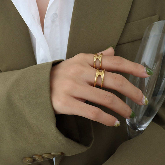 Titanium Steel Double-Layered Ring - Trendsi - Flyclothing LLC