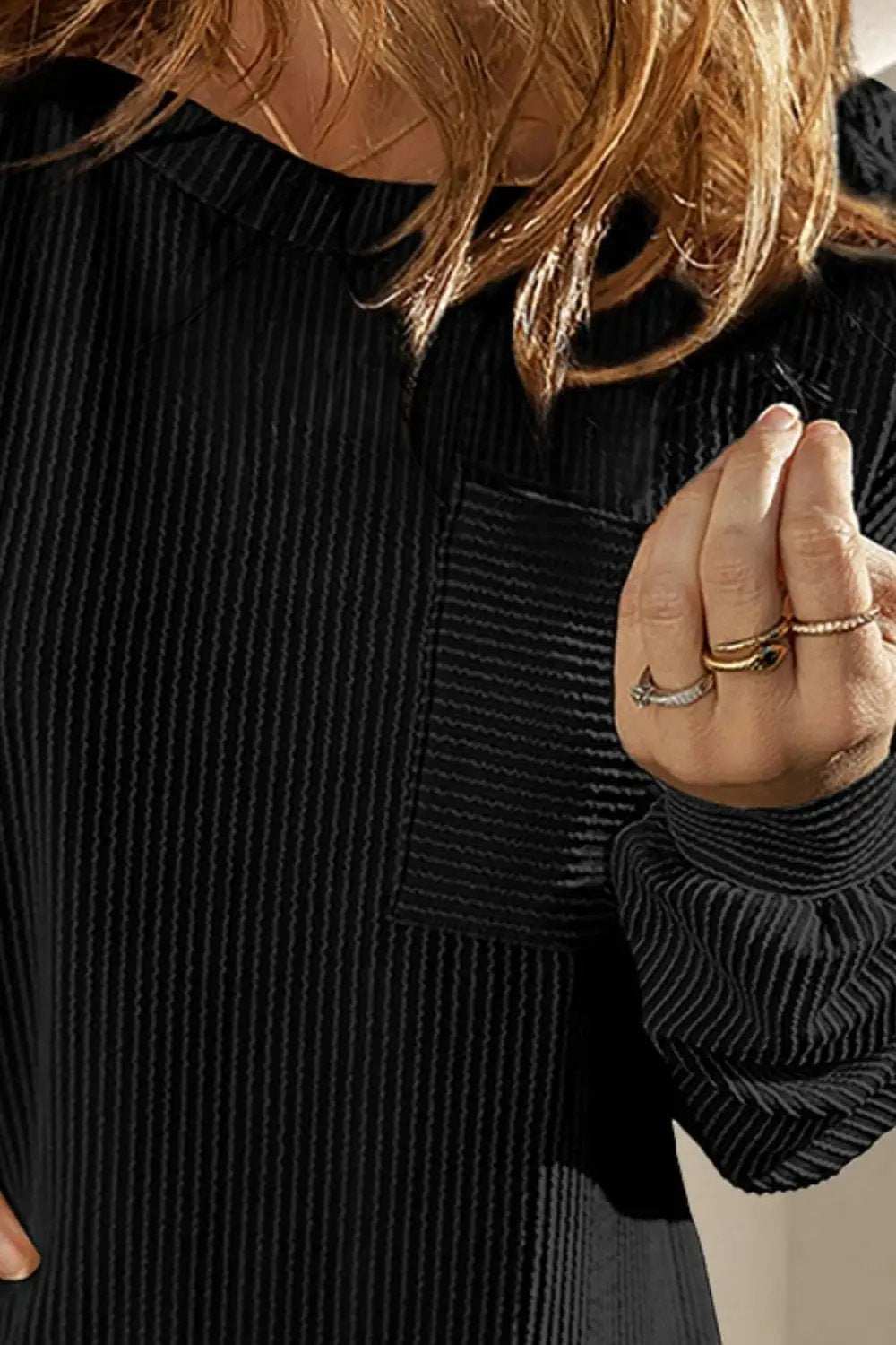 Striped Round Neck Long Sleeve Mini Dress - Trendsi - Flyclothing LLC