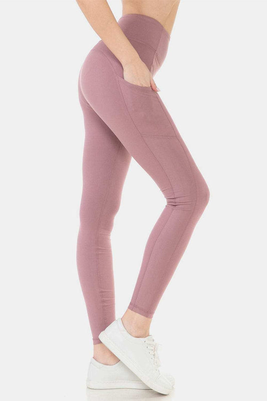 Leggings Depot Wide Waistband High Waist Leggings - Trendsi - Flyclothing LLC