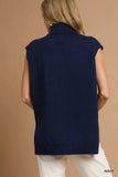 Umgee High-Low Turtleneck Sleeveless Sweater Top - Trendsi - Flyclothing LLC