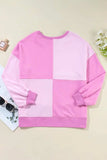 Color Block Half Button Long Sleeve Sweatshirt - Trendsi - Flyclothing LLC