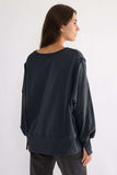Exposed Seam High-Low Long Sleeve Sweatshirt - Trendsi - Flyclothing LLC