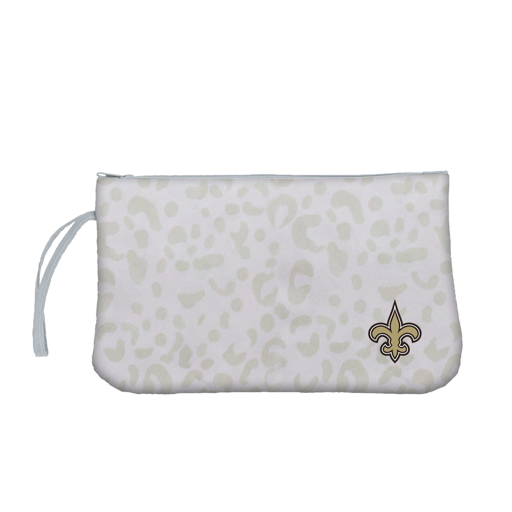 New Orleans Saints Leopard Print Wristlet - Logo Brands - Flyclothing LLC