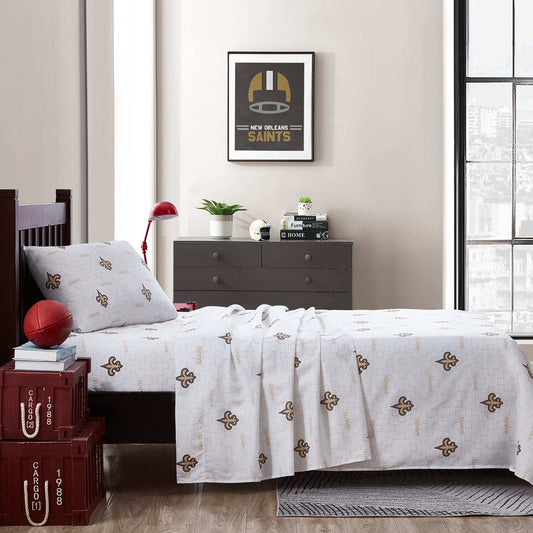 New Orleans Saints Scatter Sheet Set Twin - Logo Brands - Flyclothing LLC