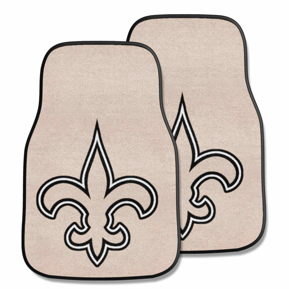 NFL - New Orleans Saints 2-pc Carpet Car Mat Set - Logo Brands - Flyclothing LLC