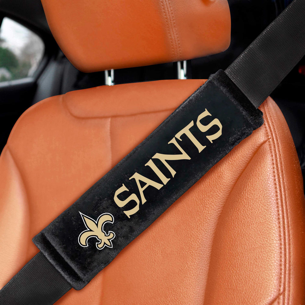 NFL - New Orleans Saints Embroidered Seatbelt Pad - Pair - Logo Brands - Flyclothing LLC