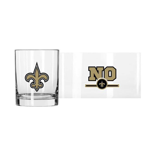 New Orleans Saints 14oz Letterman Rocks Glass - Logo Brands - Flyclothing LLC