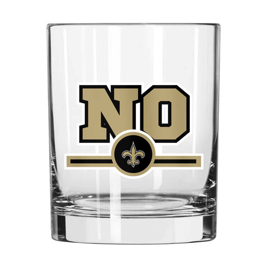 New Orleans Saints 14oz Letterman Rocks Glass - Logo Brands - Flyclothing LLC