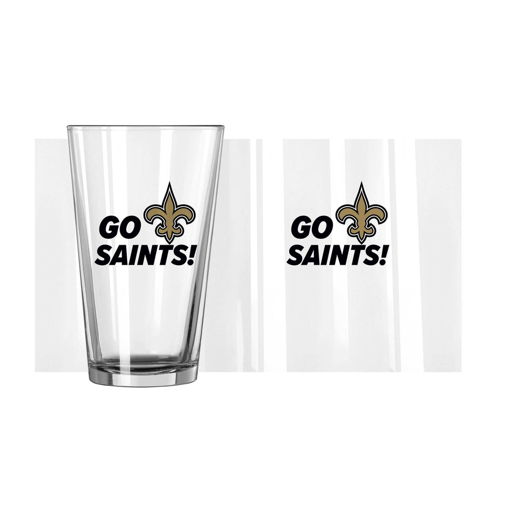 New Orleans Saints 16oz Slogan Pint Glass - Logo Brands - Flyclothing LLC