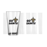 New Orleans Saints 16oz Slogan Pint Glass - Logo Brands - Flyclothing LLC