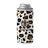 New Orleans Saints 12oz Neutral Leopard Slim Can Coolie - Logo Brands - Flyclothing LLC
